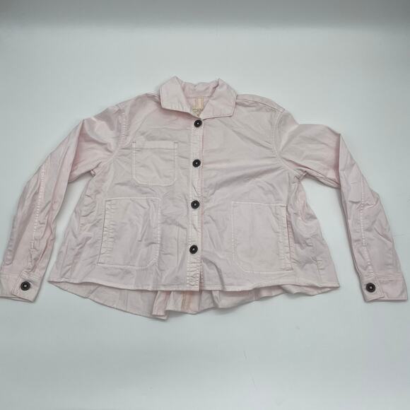 CHINO by Anthro Jacket Pink Button-Up Swing Button Up Womens Size XS Lightweight - Picture 1 of 7